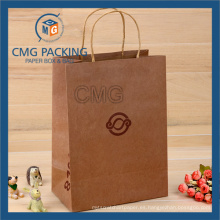 Bolsa de papel Kraft impresa con mango de papel Tiwst (CMG-MAY-041)